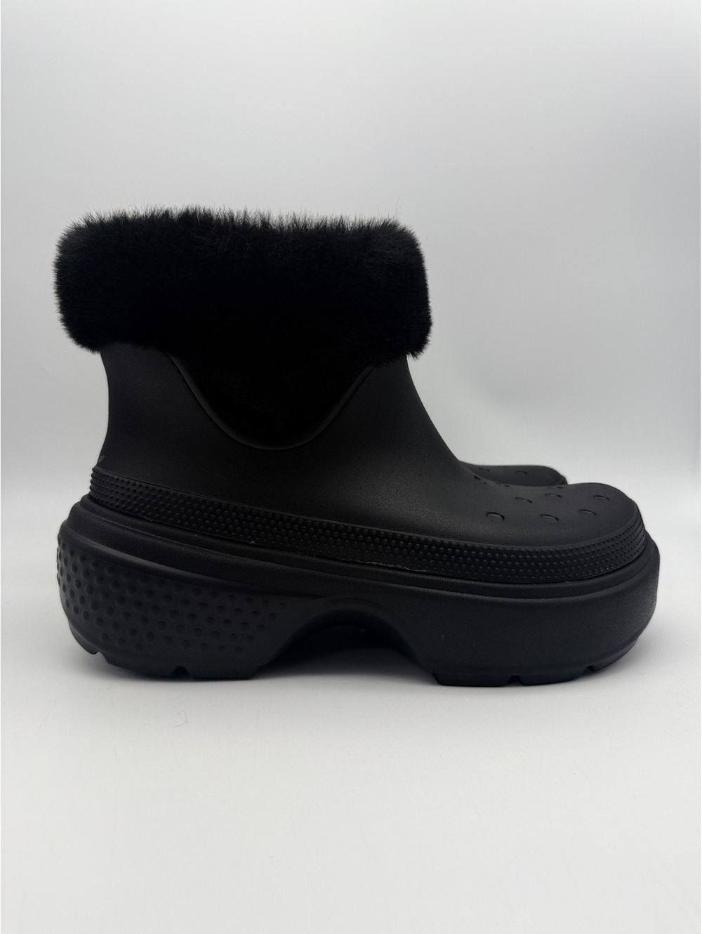 Crocs Stomp Lined Boot Mens Faux Fur Lined Black Size 13